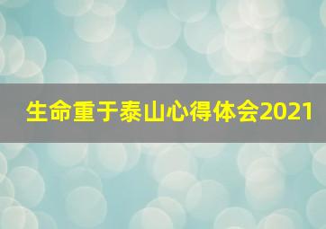 生命重于泰山心得体会2021