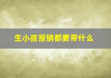 生小孩报销都要带什么