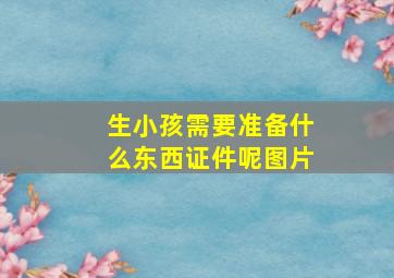 生小孩需要准备什么东西证件呢图片