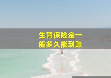 生育保险金一般多久能到账