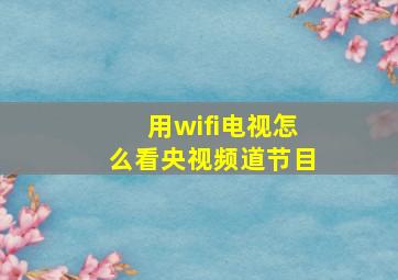 用wifi电视怎么看央视频道节目