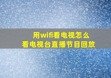 用wifi看电视怎么看电视台直播节目回放