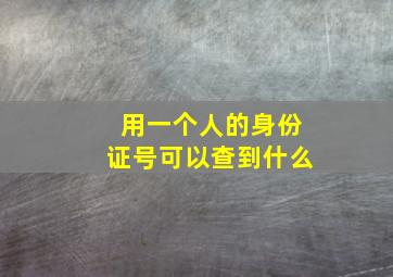 用一个人的身份证号可以查到什么