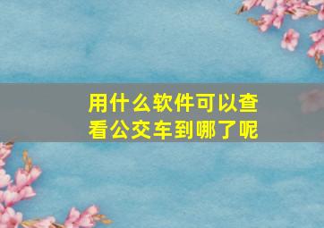 用什么软件可以查看公交车到哪了呢