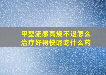 甲型流感高烧不退怎么治疗好得快呢吃什么药