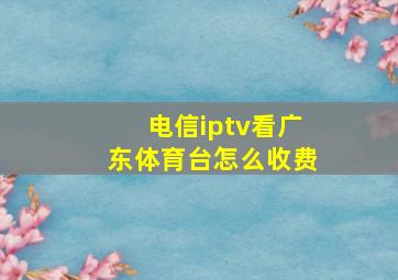 电信iptv看广东体育台怎么收费