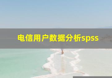 电信用户数据分析spss