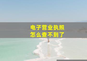 电子营业执照怎么查不到了