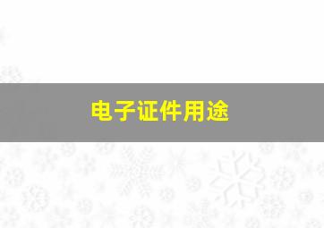 电子证件用途