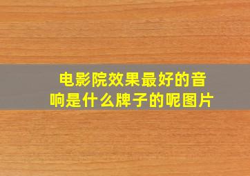 电影院效果最好的音响是什么牌子的呢图片