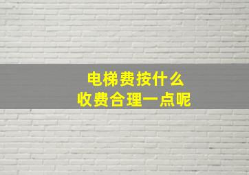 电梯费按什么收费合理一点呢