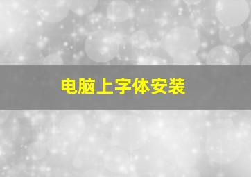 电脑上字体安装