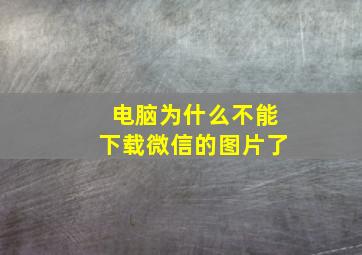 电脑为什么不能下载微信的图片了