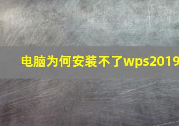 电脑为何安装不了wps2019