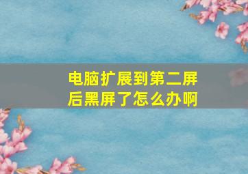 电脑扩展到第二屏后黑屏了怎么办啊