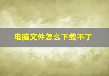 电脑文件怎么下载不了