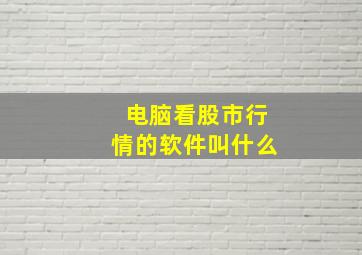 电脑看股市行情的软件叫什么