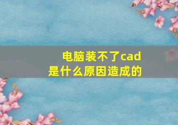 电脑装不了cad是什么原因造成的