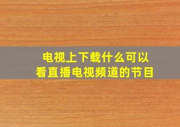 电视上下载什么可以看直播电视频道的节目