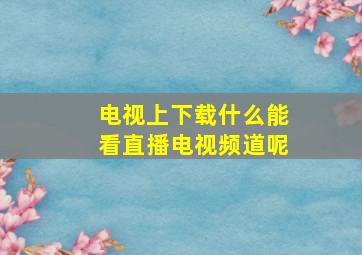 电视上下载什么能看直播电视频道呢