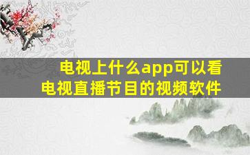 电视上什么app可以看电视直播节目的视频软件