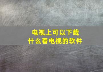 电视上可以下载什么看电视的软件