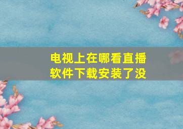 电视上在哪看直播软件下载安装了没