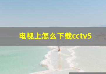 电视上怎么下载cctv5