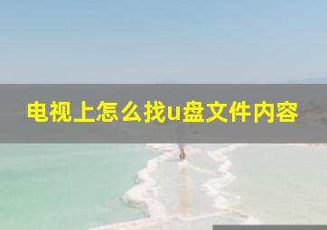 电视上怎么找u盘文件内容