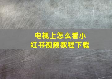 电视上怎么看小红书视频教程下载