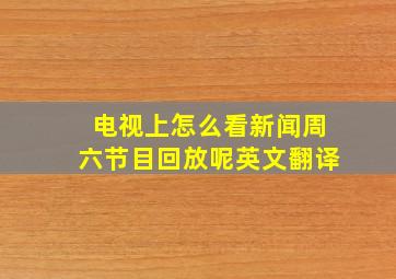 电视上怎么看新闻周六节目回放呢英文翻译