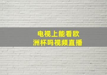 电视上能看欧洲杯吗视频直播