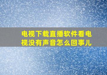 电视下载直播软件看电视没有声音怎么回事儿