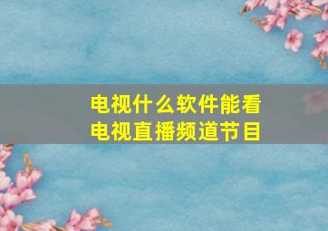 电视什么软件能看电视直播频道节目