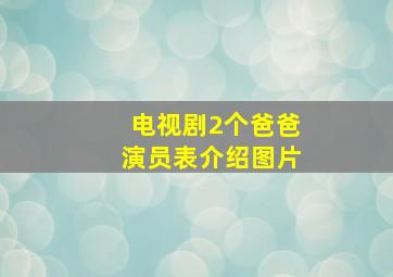 电视剧2个爸爸演员表介绍图片