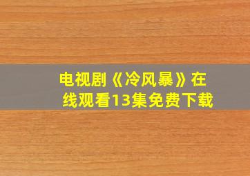 电视剧《冷风暴》在线观看13集免费下载