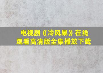 电视剧《冷风暴》在线观看高清版全集播放下载