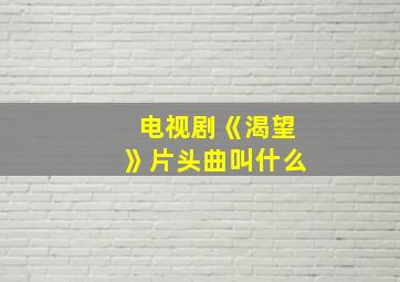 电视剧《渴望》片头曲叫什么