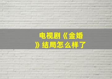 电视剧《金婚》结局怎么样了