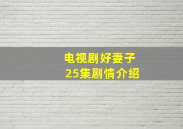 电视剧好妻子25集剧情介绍