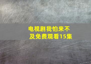 电视剧我怕来不及免费观看15集