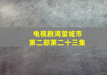 电视剧渴望城市第二部第二十三集