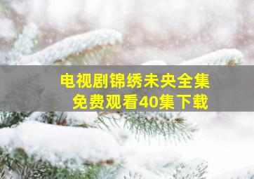 电视剧锦绣未央全集免费观看40集下载