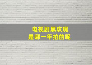 电视剧黑玫瑰是哪一年拍的呢