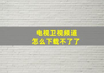 电视卫视频道怎么下载不了了