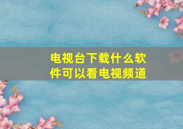 电视台下载什么软件可以看电视频道