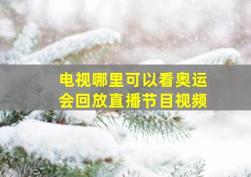 电视哪里可以看奥运会回放直播节目视频