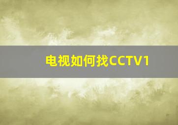 电视如何找CCTV1