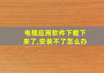 电视应用软件下载下来了,安装不了怎么办