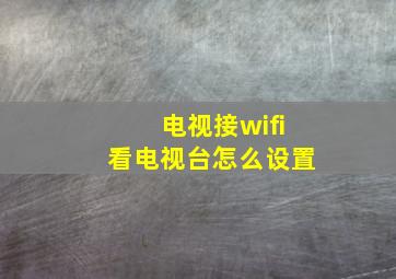 电视接wifi看电视台怎么设置